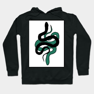 Black and green snakes (vertical) Hoodie